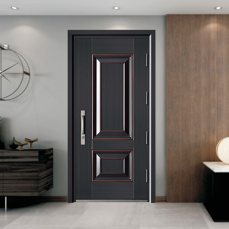 Copper Color Single Opening UV Resistant Steel Front Door