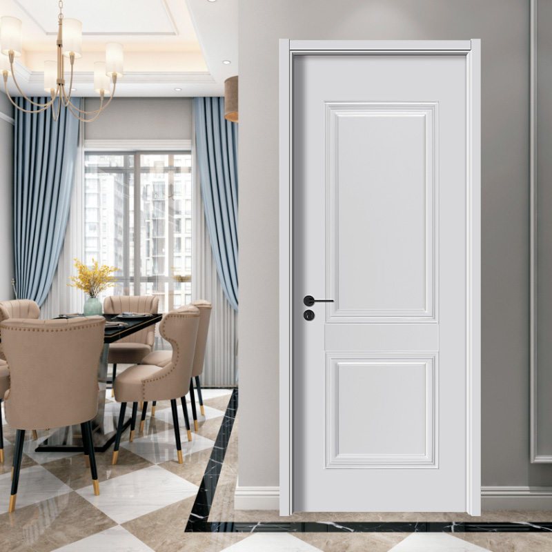 PVC White Painted Teak Board Solid Wood Door