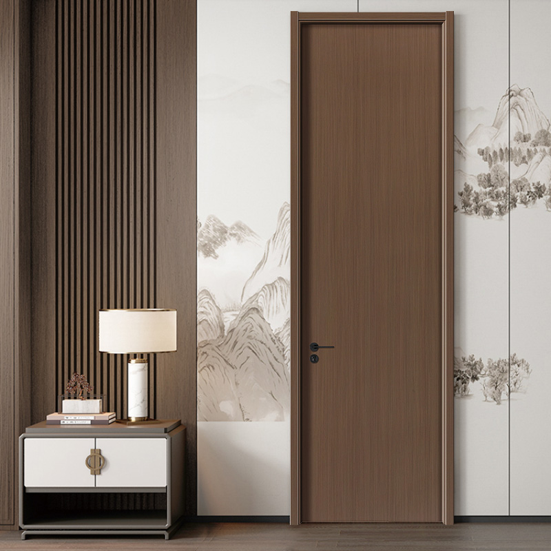 Black Walnut Veneer PVC Interior Solid Wood Door